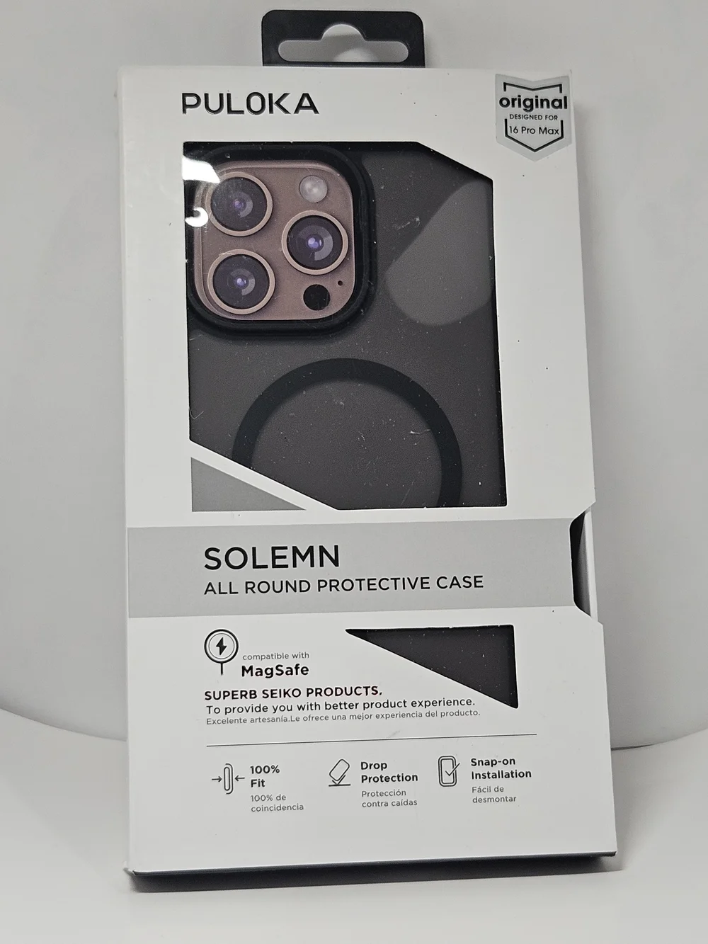 Puloka Solemn Case for iPhone 16 Pro Max - MagSafe Compatible, Black New in Box